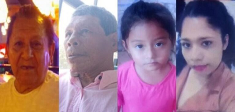 Desaparecen ocho personas en Quintana Roo, entre ellas dos adultos mayores, una mujer y una menor. Ya se les busca.