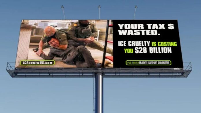 Colocan más de 200 espectaculares contra el ICE en varias ciudades de Estados Unidos