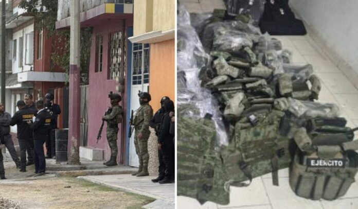 Aseguran casa donde confeccionaban uniformes falsos en Chiconautla, Ecatepec 