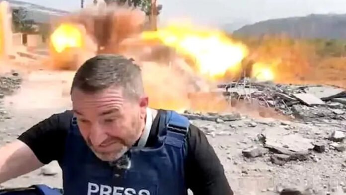 Misil impacta cerca de reportero en plena transmisión en Líbano